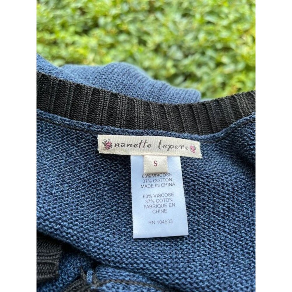 Nanette Lepore Small Navy Knit Keyhole Sleeveless Sweater Dress - Picture 6 of 6